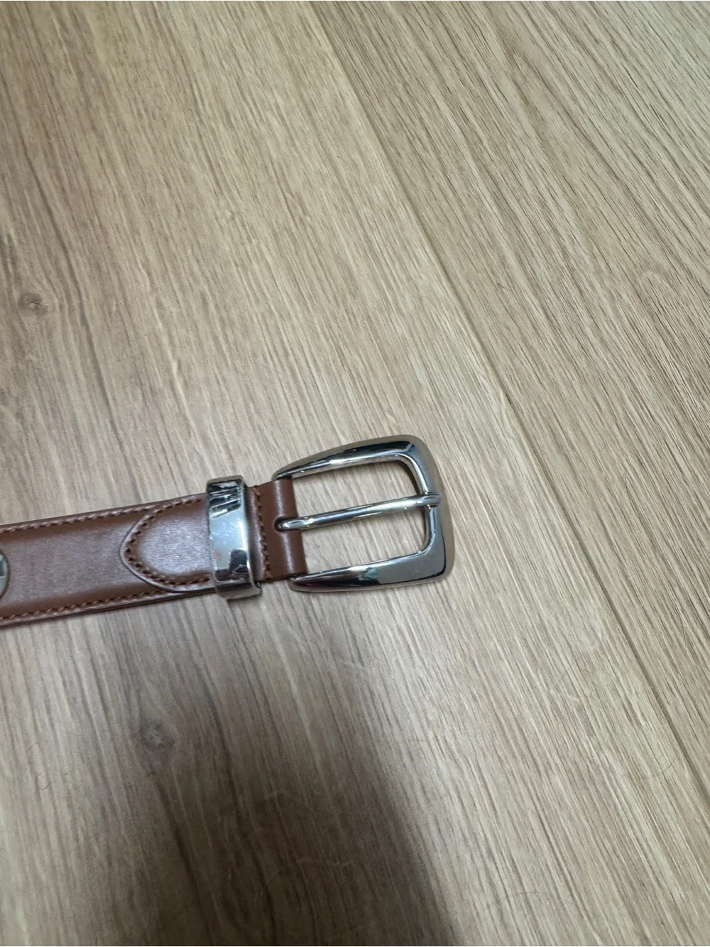 Khaite Benny Belt Tan Leather Studded
